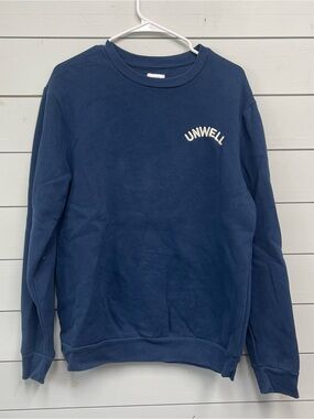 Unwell in good company dog navy blue crewneck sweatshirt women's medium